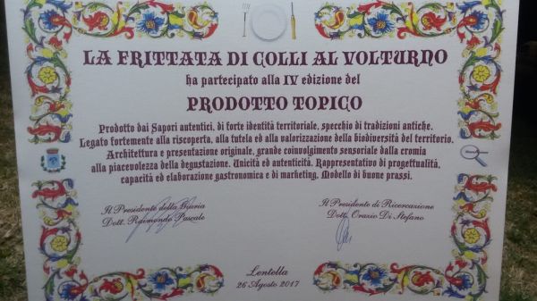 Attestato Prodotto Topico Frittata di Colli a Volturno