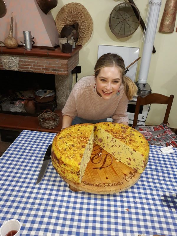 Ecco la frittata tagliata ed aperta