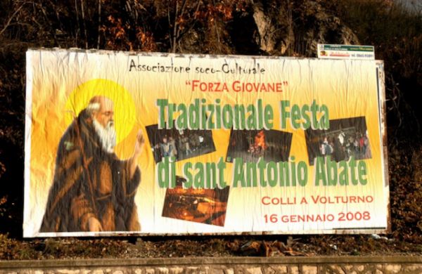 Vecchio manifesto della Festa di S.Antonio abate a Colli a Volturno