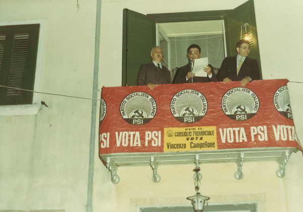 Colli 1970 Elezioni per il Consiglio Provinciale, comizio di Campellone a dx l'On Balzamo a sx l'On Rizzo